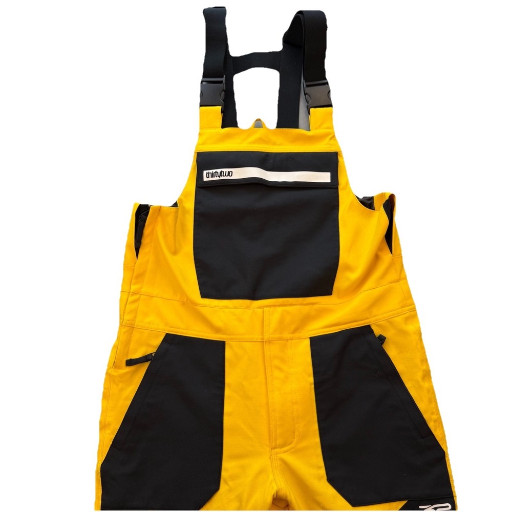 Thirty-Two Men's Basement Snow Bib Black Yellow Snowboarding Ski Size XS‎